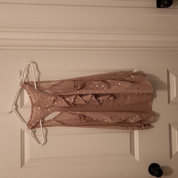 Beige lace tanktop with gold polka dots - Picture 2 of 2